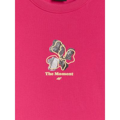 5. T-shirt loose z nadrukiem damski 4F 4FRSS26TTSHF3706-53S