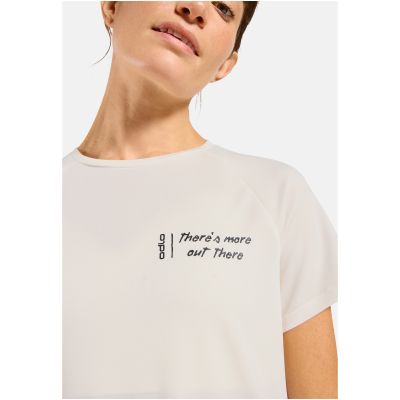4. Koszulka z krótkim rękawem damska ODLO T-shirt crew neck s/s ESSENTIAL PRINT beżowa