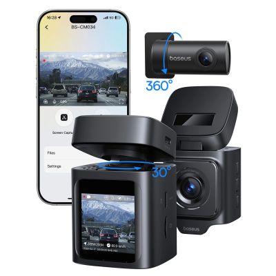 2. Wideorejestrator Baseus PrimeTrip VD1 Pro kamera samochodowa 4K z kamerą tylną 1080p i zestawem zasilania - czarny