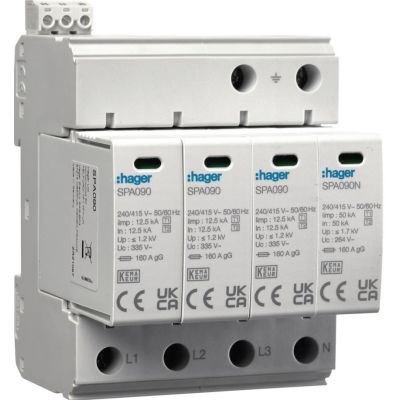 SPA931  SPD OGRANICZNIK PRZEPIĘĆ T1+T2 B+C 4P 4M 12.5/50KA 1.5KV TNS