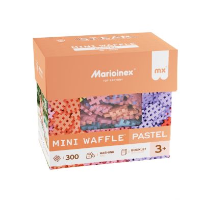 7. Klocki konstrukcyjne Marioinex Mini Waffle, 300 elementów pastelowe