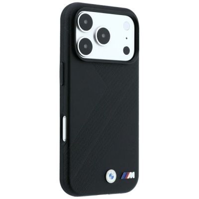 4. Etui BMW M Tire Track Metal Logo MagSafe na iPhone 17 Pro Max / 18 Pro Max - czarne