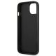 7. Etui Guess Saffiano Triangle Logo na iPhone 14 - srebrne