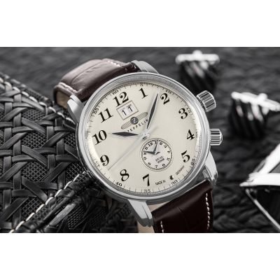 3. Zegarek Męski ZEPPELIN LZ127 Graf Zeppelin Dual Time 7644-5 + BOX