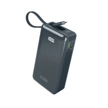Powerbank SBS 10000 mAh 20W z wbudowanym kablem USB-C i wyświetlaczem cyfrowym - ciemnoszary