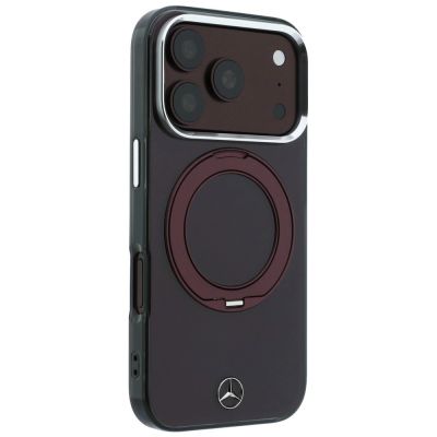 4. Etui Mercedes Ring Stand Iconic Logo MagSafe na iPhone 18 Pro / 17 Pro - burgundowe