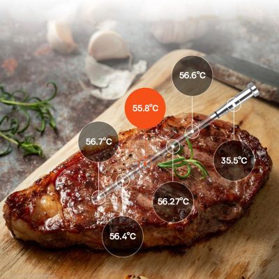 6. Termometr kuchenny Meatmeet S Pro z aplikacją Bluetooth do grilla piekarnika wędzarni - szary