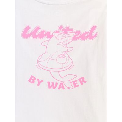 6. T-shirt loose z nadrukiem dziewczęcy 4F 4FJRSS26TTSHF3910-10S