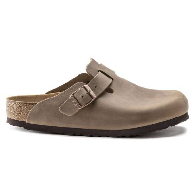 7. Chodaki damskie/męskie Birkenstock Boston Tabacco Brown olejowana skóra klapki narrow wąskie (0960813)