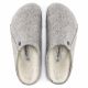 11. Kapcie męskie/damskie ocieplane Birkenstock Zermatt Light Gray z wełnianego filcu regular szerokie (1015092)