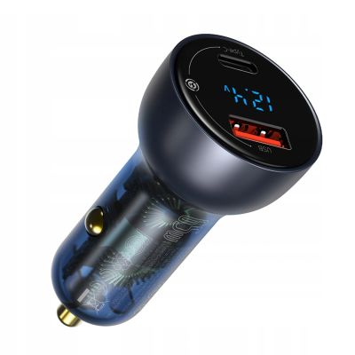 2. Ładowarka samochodowa Baseus Particular 65W USB-A USB-C QC PPS z wyświelaczem cyfrowym - ciemnoszara