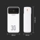 4. Powerbank Dudao K15Max 30000mAh PD 22.5W z kablami USB-C i Lightning - biały