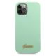 3. Etui Guess Metal Logo Script na iPhone 12 Pro Max 6,7" - zielone