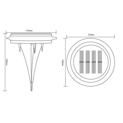 25. LAMPY SOLARNE DYSKOWE DO WBICIA W GRUNT LUB MONTAŻU NA ŚCIANIE 2SZT