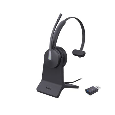 Yealink WH64 Hybrid Mono with Charging Stand Headset Zestaw słuchawkowy Bezprzewodowy Opaska na głowę Biuro/centrum telefoniczne Micro-USB Bluetooth Czarny