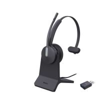 Yealink WH64 Hybrid Mono with Charging Stand Headset Zestaw słuchawkowy Bezprzewodowy Opaska na głowę Biuro/centrum telefoniczne Micro-USB Bluetooth Czarny