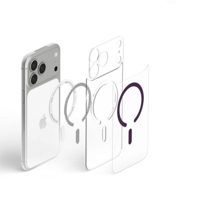 7. Etui Spigen Ultra Hybrid Mag MagSafe na iPhone 18 Pro / 17 Pro - przezroczysto-burgundowe