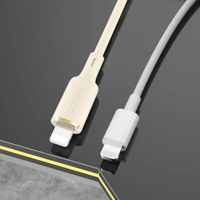 7. Kabel 2w1 Dudao L7SF USB-C - USB-C / Lightning 100W 1.2m - beżowy