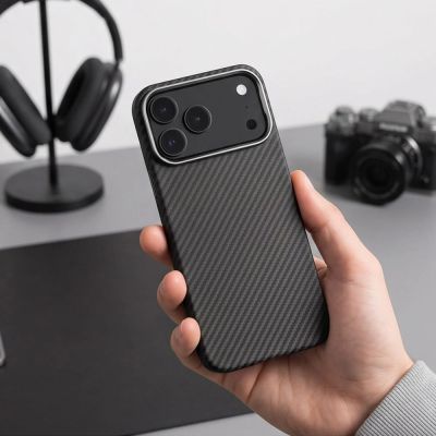 8. Etui Tech-Protect Ion Carbon MagSafe na iPhone 18 Pro / 17 Pro - czarno-srebrne