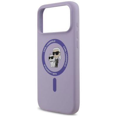6. Etui Karl Lagerfeld Silicone Karl&Choupette Ring MagSafe na iPhone 18 Pro Max / 17 Pro Max - fioletowe