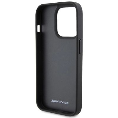 7. Etui Mercedes AMG Leather Debossed Lines  naiPhone 15 Pro Max - czarne