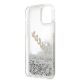 8. Etui Guess Glitter Vintage Script na iPhone 12 Pro Max - srebrne