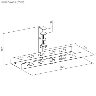 4. MACLEAN ORGANIZER PODBIURKOWY NA KABLE, MAX. OBCIĄŻENIE 5KG, BIAŁY MC-105 W