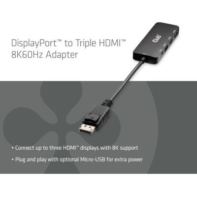 7. Adapter I/O DP do HDMI potrójny CSV-7330 CLUB3D