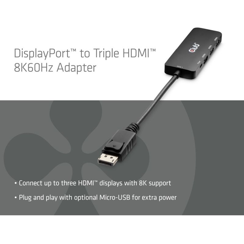 7. Adapter I/O DP do HDMI potrójny CSV-7330 CLUB3D