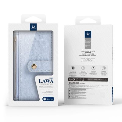 3. Etui skórzane Dux Ducis Lawa na iPhone 15 Pro Max - niebieskie