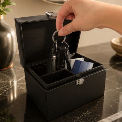 3. Pudełko blokujące sygnał RFID Wozinsky WPB-R16 na klucze keyless z przegrodami 16x12x9 cm - czarne