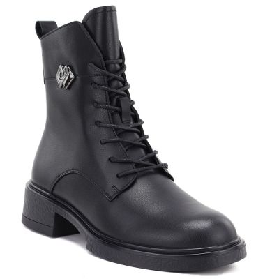 Skórzane botki damskie workery czarne D&A S.Barski MK62-7014