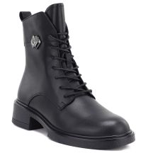 Skórzane botki damskie workery czarne D&A S.Barski MK62-7014