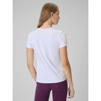 2. T-shirt slim gładki damski 4F 4FRAW25TTSHF3623-10S