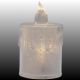 10. ŚWIECA DEKORACYJNA 8 CM TRANSPARENTA CIEPŁY BIAŁY 1 LED