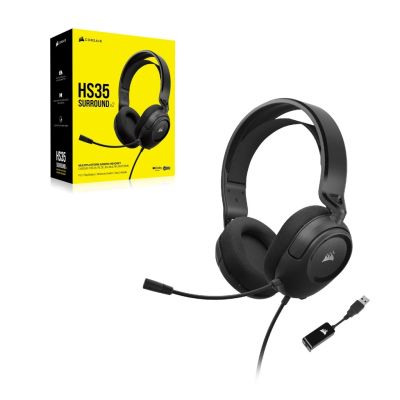 2. Corsair HS35 SURROUND v2 Zestaw słuchawkowy Przewodowa Opaska na głowę Gaming Czarny