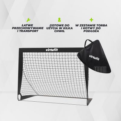 30. VIRTUFIT ZESTAW SKŁADANYCH BRAMEK DO PIŁKI NOŻNEJ - BRAMKI DO PIŁKI NOŻNEJ - 120 X 90 CM