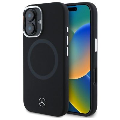 Mercedes MEHMP16S23SUTTK iPhone 16 6.1"   czarny/black hardcase Silicone Tonal Logo MagSafe