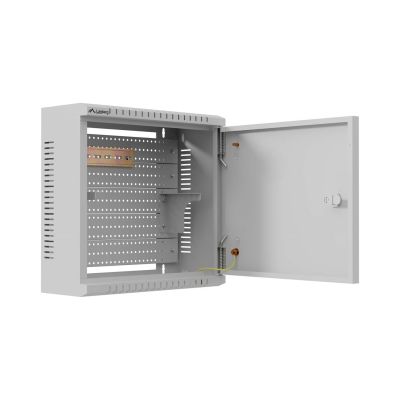 8. LANBERG SZAFA INSTALACYJNA TPR 10" Z PŁYTĄ MESH 340X340X140 SZARA (ZŁOŻONA)