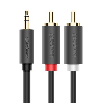 2. Kabel Ugreen AV102 10513 3,5 mm mini jack (męski) / 2RCA (męski) 5m - szary