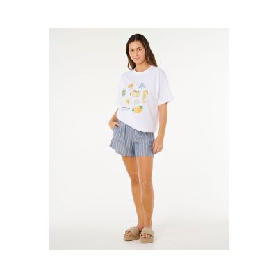 4. Koszulka damska RIP CURL Poolside Heritage Tee biała