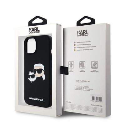8. Etui Karl Lagerfeld Silicone Karl&Choupette MagSafe na iPhone 15 / 14 / 13 - czarne