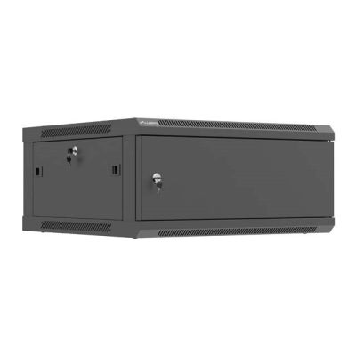 29. LANBERG SZAFA INSTALACYJNA RACK WISZĄCA 19" 4U 600X600 CZARNA DRZWI METALOWE (FLAT PACK)