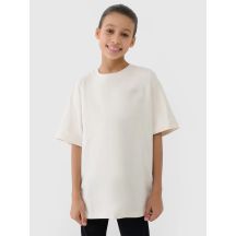T-shirt dziewczęcy oversize gładki 4F 4FJWSS25TTSHF1851-12S