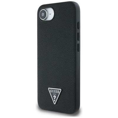 2. Etui Guess Grained Triangle MagSafe na iPhone 16e - czarne