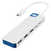HYPER HD4101BUGL stacja dokująca USB Type-C Niebieski, Biały