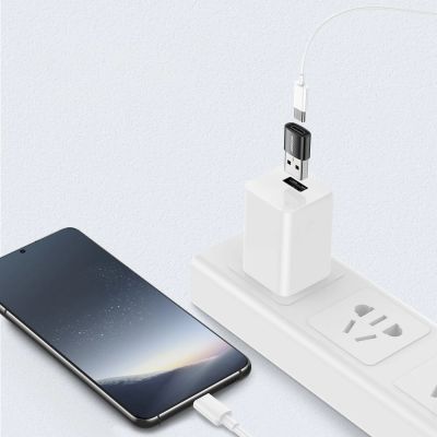 6. Joyroom adapter przejściówka z USB Typ C (żeński) na USB (męski) 2 szt. czarny (S-H152 Black)