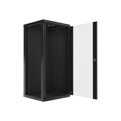 2. Szafa jednosekcyjna Lanberg WF01-6627-10B (27U; 1300mm / 600mm / 600 mm; wisząca; Szklane; 19''; kolor czarny)