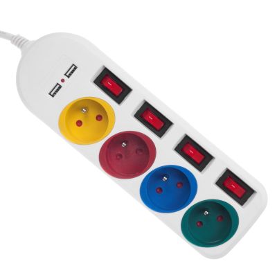 9. MACLEAN LISTWA ZASILAJĄCA 4 GNIAZDA 2XUSB MCE229W