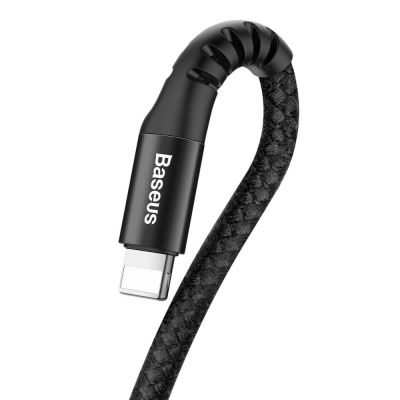5. Kabel Baseus Fish Eye sprężynowy USB-A / Lightning 2A 1m - czarny